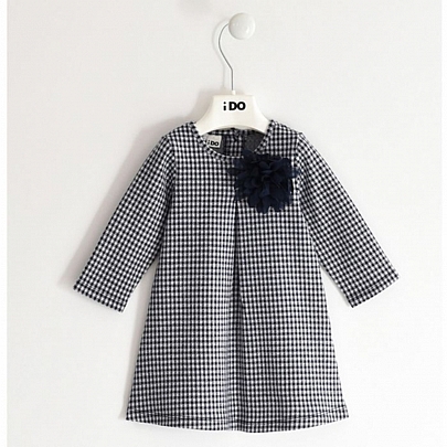 Item: Voile flowers jacquard knit dress iDO - Blue Voile flowers jacquard knit dress iDO - Blue