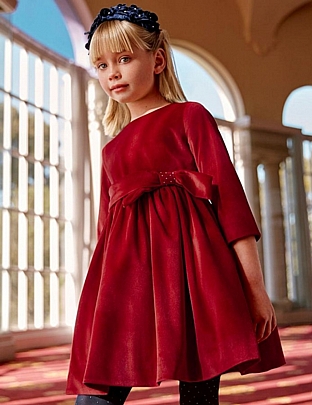 Item: abel and lula velvet dress - Red abel and lula velvet dress - Red