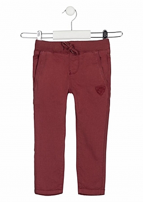 Item: Interlock trousers with rib-knit waist losan - Burgundy Interlock trousers with rib-knit waist losan - Burgundy
