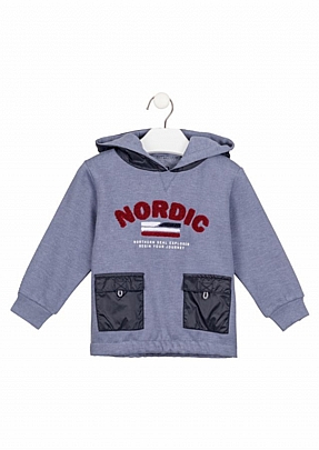 Item: Sweatshirt with patch front pockets with a flap losan - Blue raf Sweatshirt with patch front pockets with a flap losan - Blue raf