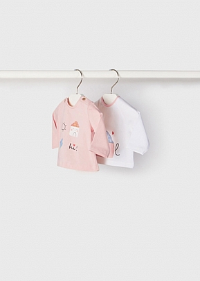 σετ 2 μπλούζες μακρυμάνικες ECOFRIENDS Mayoral  - Ροζ