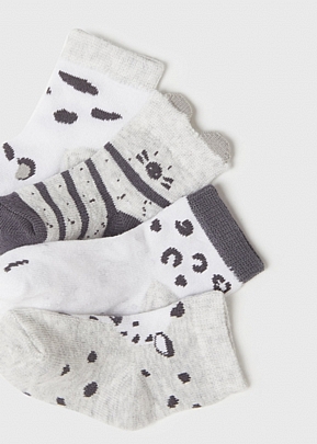 Set of 4 ECOFRIENDS animal socks - Gray