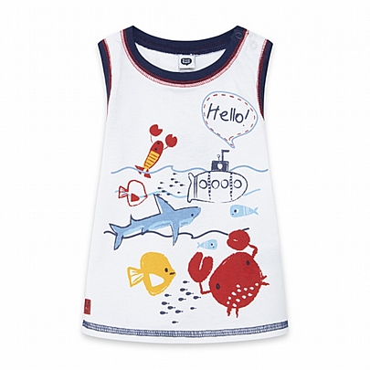 Item: Sleeveless t-shirt tuc-tuc underwater - White Sleeveless t-shirt tuc-tuc underwater - White