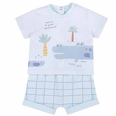 short sleeve set chicco - Light blue