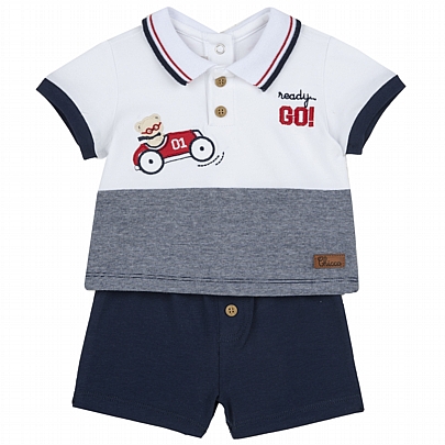 Set polo tshirt and shorts chicco - Dark blue