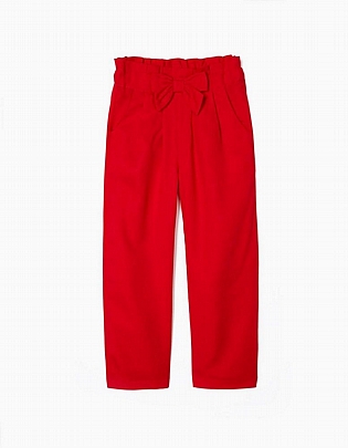 παντελόνι κοκκινο με ζώνη φιόγκο zippy - Κόκκινο