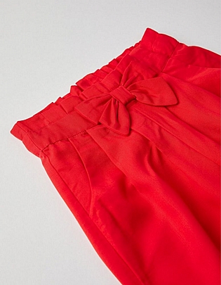 Red trousers with bow belt zippy - Red