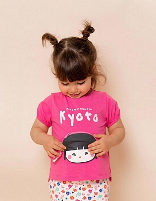 Item: T-SHIRT WITH POCKET FOR BABY GIRLS 'SNACK', PINK T-SHIRT WITH POCKET FOR BABY GIRLS 'SNACK', PINK