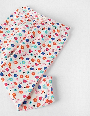 Item: Leggings with colorful patterns of flowers zippy - White Leggings with colorful patterns of flowers zippy - White