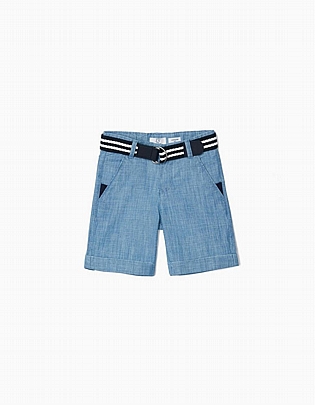 Item: Bermuda with striped belt zippy Bermuda with striped belt zippy