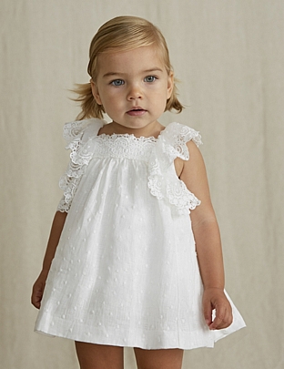 Item: POLKA DOT EMBROIDERY DRESS Abel and Lula - White POLKA DOT EMBROIDERY DRESS Abel and Lula - White