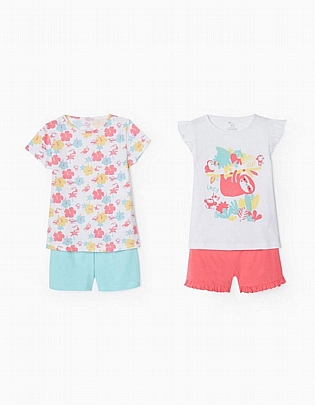 2 GIRL&apos;S PAJAMAS &apos;LAZY DAY&apos;, MULTICOLOR zippy