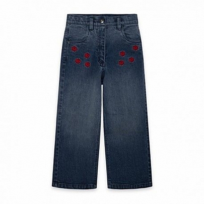 Item: BLUE WIDE DENIM TROUSERS FOR GIRLS BLUE WIDE DENIM TROUSERS FOR GIRLS