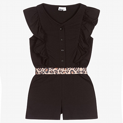 Item: Girls Black Cotton Playsuit i DO - Black Girls Black Cotton Playsuit i DO - Black