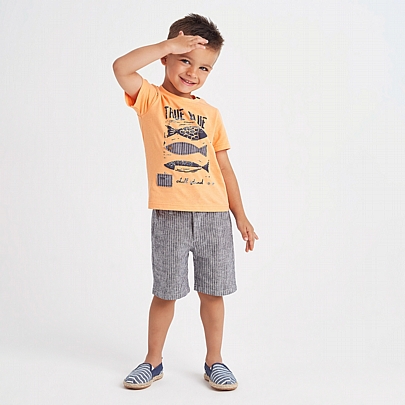Item: Blue Striped Linen Shorts Blue Striped Linen Shorts