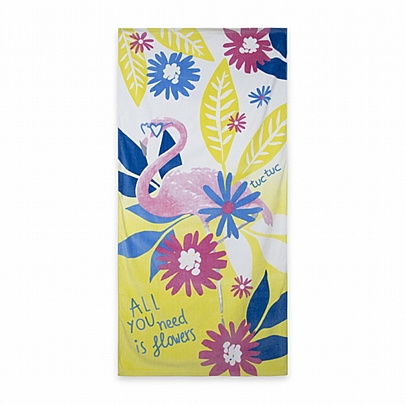 Item: Flamingo bloom tuc-tuc beach towel - Lime Flamingo bloom tuc-tuc beach towel - Lime