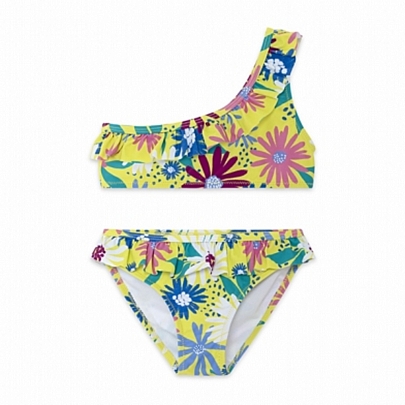 Item: swimsuit bikini bustier with one shoulder tuc-tuc - Lime swimsuit bikini bustier with one shoulder tuc-tuc - Lime