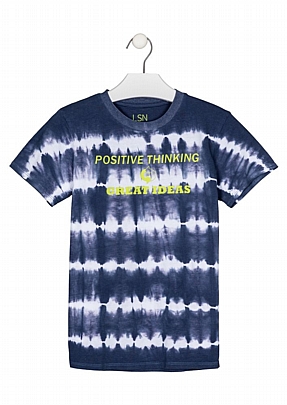 κοντομάνικη μπλούζα postitive losan  - Μπλε σκούρο