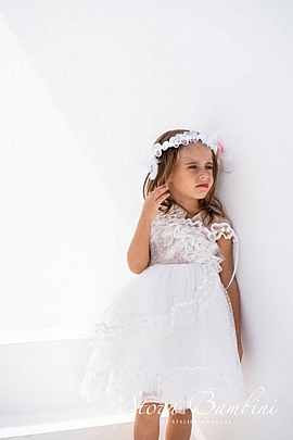 Stova Bambini βαπτιστικό φόρεμα SS22G10 - Λευκό