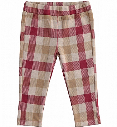 iDO plaid leggings - Burgundy
