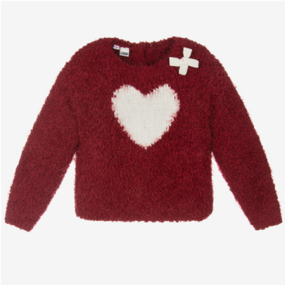 Item: Red Fluffy Heart iDo Sweater - Red Red Fluffy Heart iDo Sweater - Red