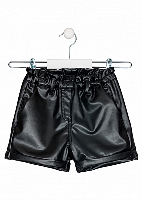 Item: leather losan shorts - Black leather losan shorts - Black