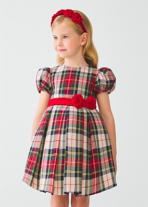 abel and lula plaid dress - Red