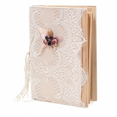 BLESSING BOOK WITH LACE & DRY FLOWERS