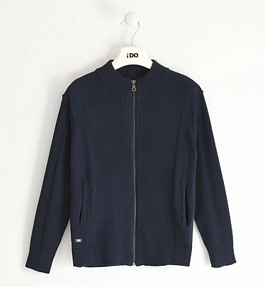 iDO zip-up knit sweatshirt - Dark blue