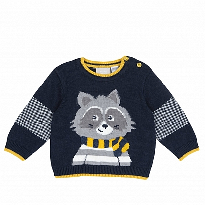 Item: chicco raccoon sweater - Blue chicco raccoon sweater - Blue