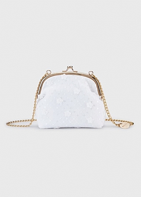 abel and lula sequin bag - White