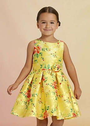 φόρεμα μικάδο σταμπωτό abel and lula  - Κίτρινο