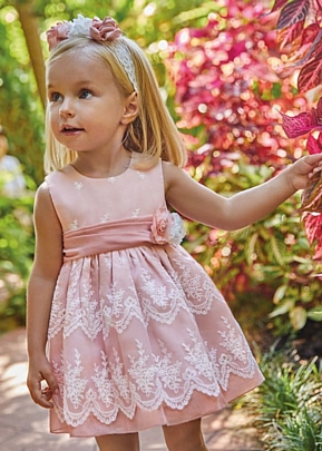 baby abel and lula organza dress - Pink