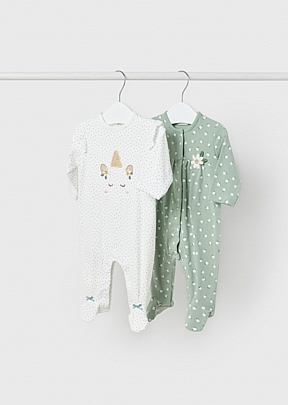 Item: set of 2 Mayoral sustainable cotton printed pajamas - White set of 2 Mayoral sustainable cotton printed pajamas - White