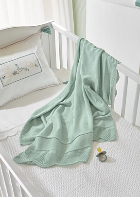 Mayoral Cotton lap blanket with ruffles - Peanut
