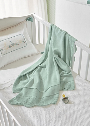 Item: Mayoral Cotton lap blanket with ruffles - Peanut Mayoral Cotton lap blanket with ruffles - Peanut