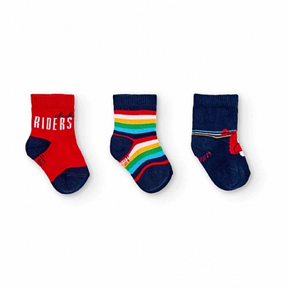 3 piece boboli socks - Red