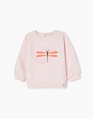 βαμβακερή φούτερ μπλούζα zippy  - Ροζ