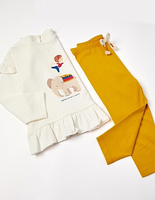 cotton zippy set - Mustard