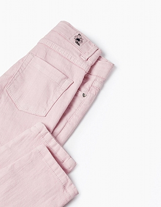 cotton twill zippy pants - Pink
