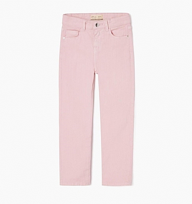 cotton twill zippy pants - Pink