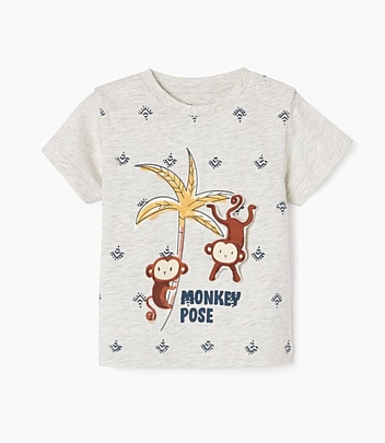 Item: cotton zippy t-shirt - Gray cotton zippy t-shirt - Gray