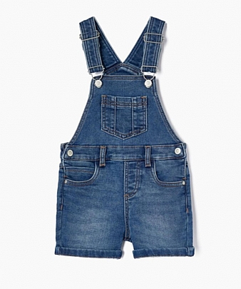 Dungarees zippy shorts - Blue