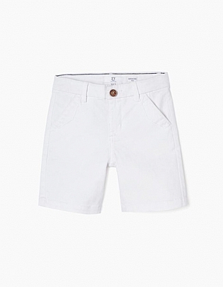 cotton twill bermuda zippy - White