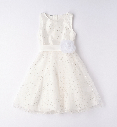 φόρεμα από τούλι λευκό πουά iDO - Λευκό