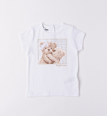 T-shirt white cotton Teddy iDO - White