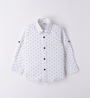 πουκάμισο βαμβακερό σχέδιο iDO  - Λευκό