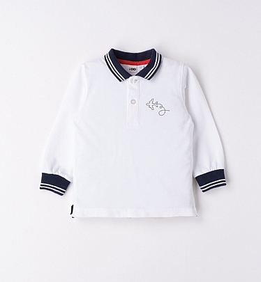 Item: iDO cotton airplane polo shirt - White iDO cotton airplane polo shirt - White