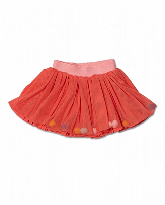 Juicy tuc-tuc crepe and poplin skirt - Coral