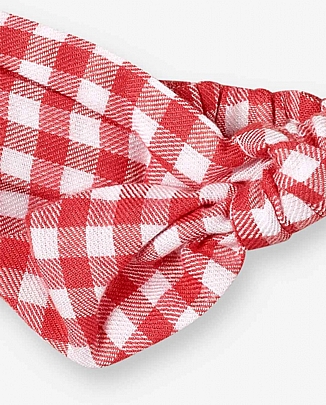 Item: Gingham Really Sweet tuc-tuc hair band - Coral Gingham Really Sweet tuc-tuc hair band - Coral